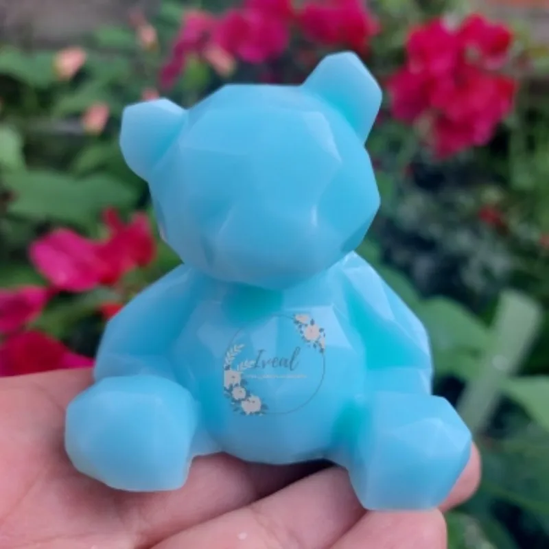 Molde de silicona de oso estéreo 3D DIY, molde de vela con forma de Animal, suministros de fabricación de jabón de yeso hechos a mano, pastel de