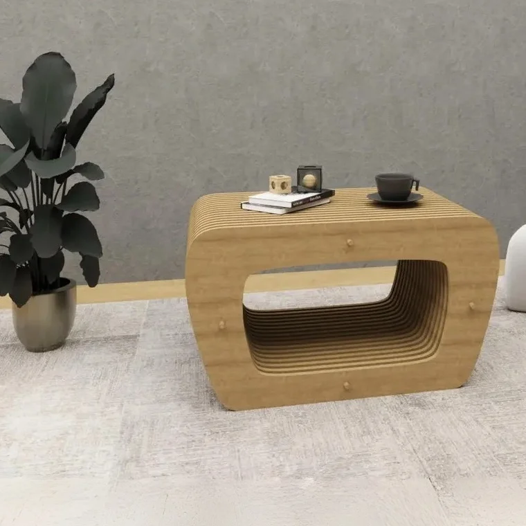 Z Wooden Coffee Table Unique Hollow Structure Premium Solid Wood Stylish High Quality Durable Home FurnitureZ