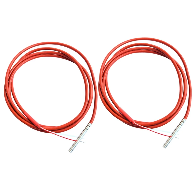 2X 2 Wire PT1000 Temperature Sensor Thermistor Silicone Gel Coated 1.5Meters Probe 45Mm X 5Mm -50-180 Centigrade Rtds