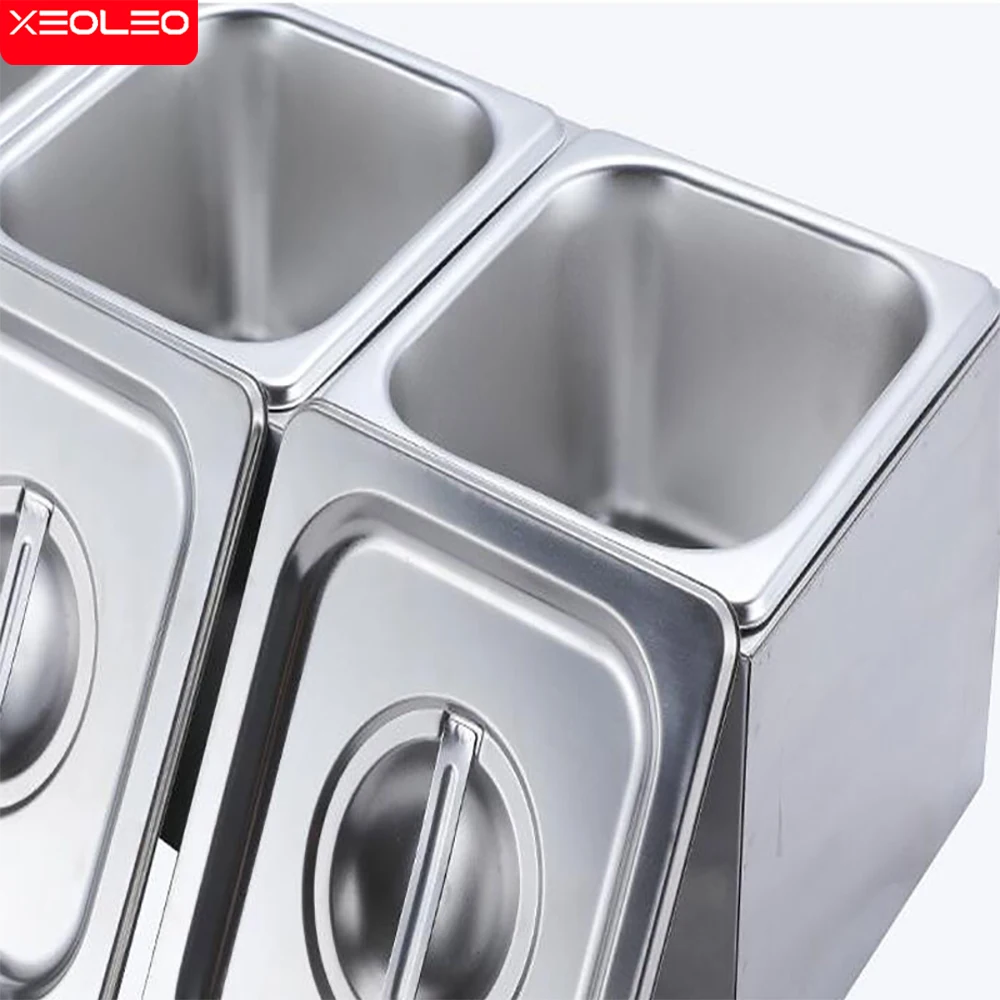 XEOLEO صندوق توابل المطبخ زجاجة تخزين التوابل التجارية Comdiment الحاويات للملح/الفلفل/الكمون صندوق من الاستانلس ستيل