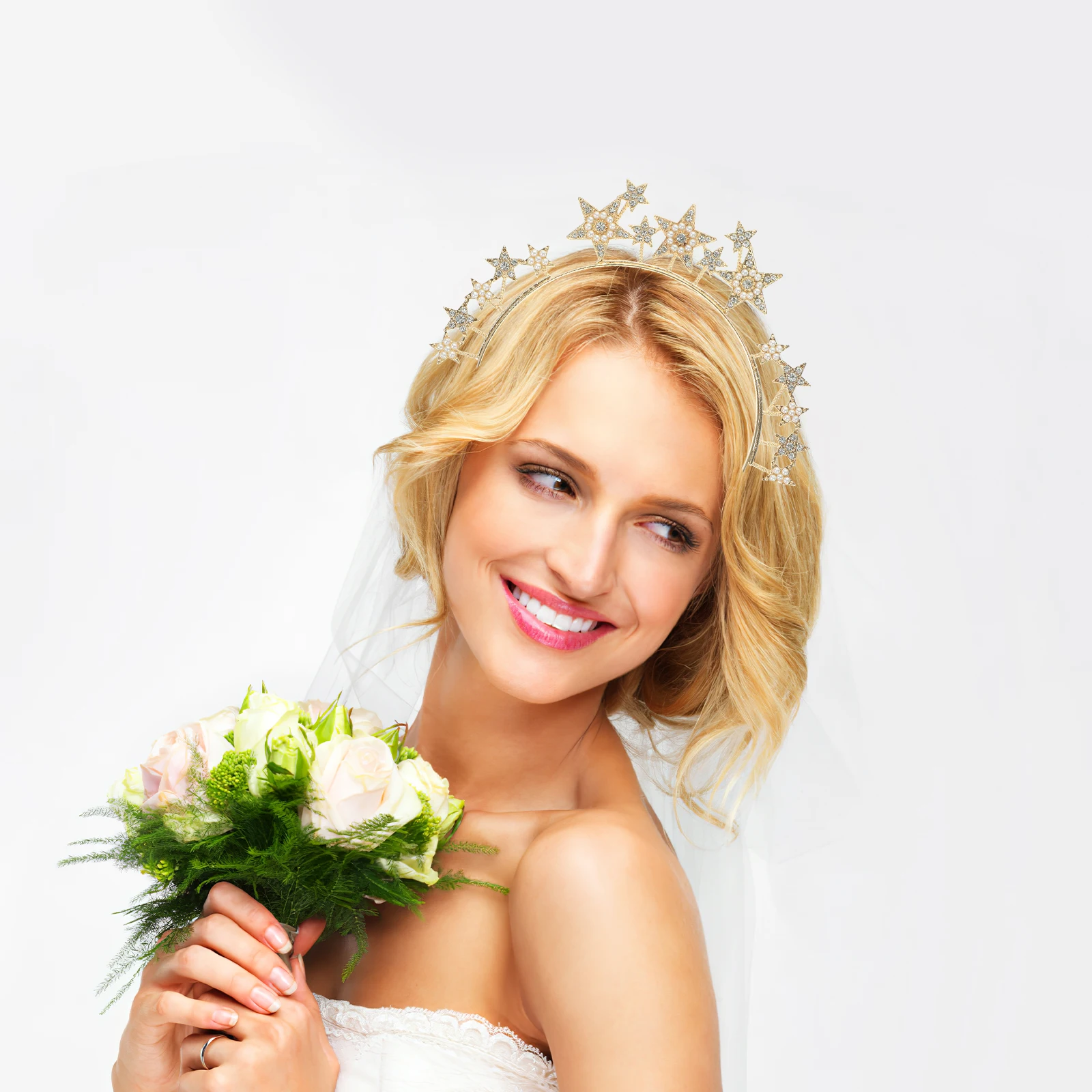 

Rhinestone Star Graceful Crown Hair Jewelry Comfortable Headband Wedding Wedding Crown Accessories Birthday