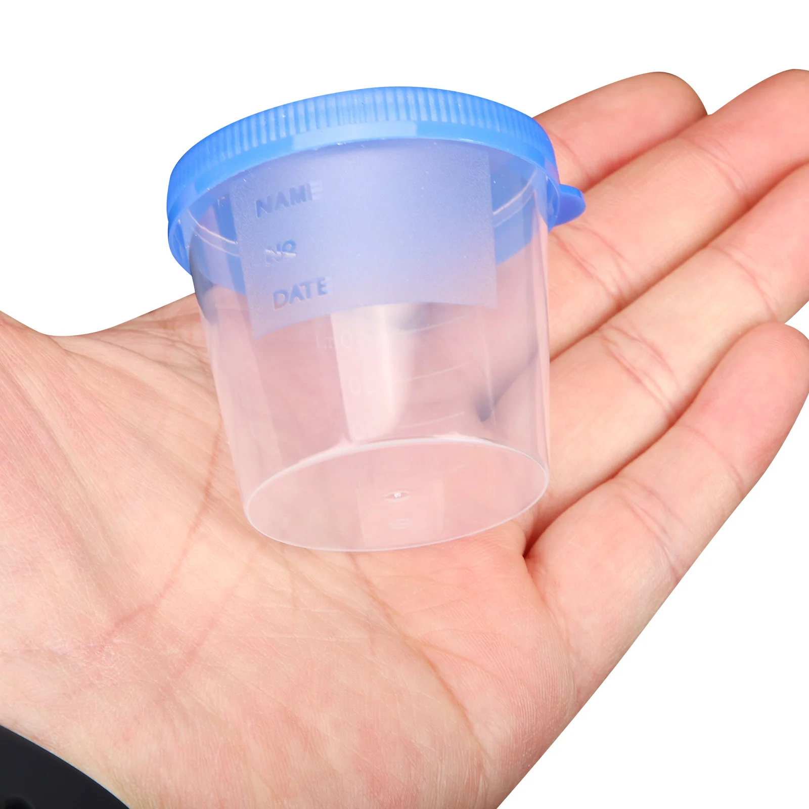 50 Pcs Urine Cup Sample Man to Go Containers with Lids Plastic Cups for Men Specimen