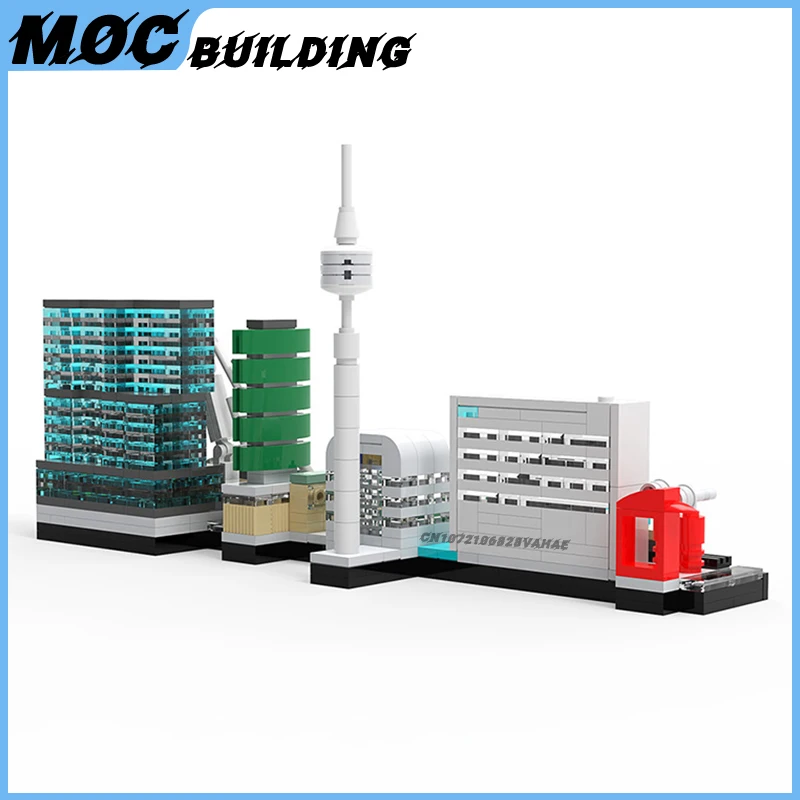 MOC اللبنات أفق المدينة العمارة نموذج لتقوم بها بنفسك تجميع الطوب الإبداعية عرض الشارع اللعب جمع عرض هدايا عيد الميلاد