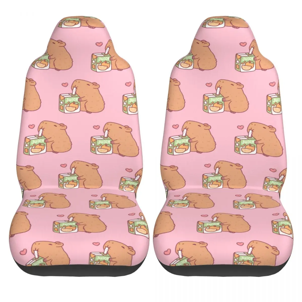 Cute Capybara Loves Orange Juice Universal Car Seat Cover Four Seasons AUTOYOUTH Car Seats Covers Polyester Fishing
