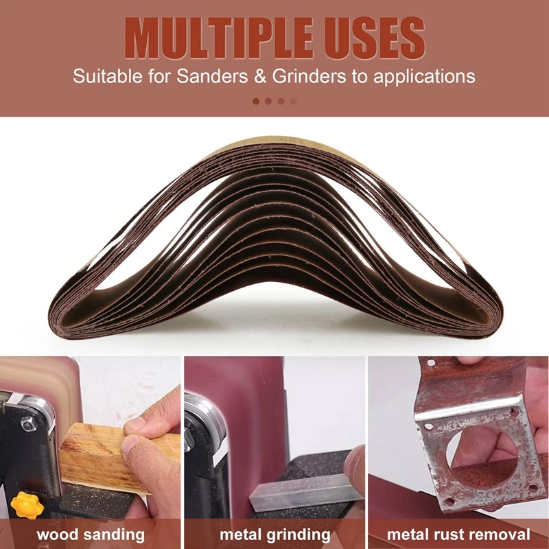 10 Pcs 4 X 36 Inch Aluminum Oxide Sanding Belts Heavy Duty Sanding Belts Multipurpose Abrasive Belts For Belt Sander