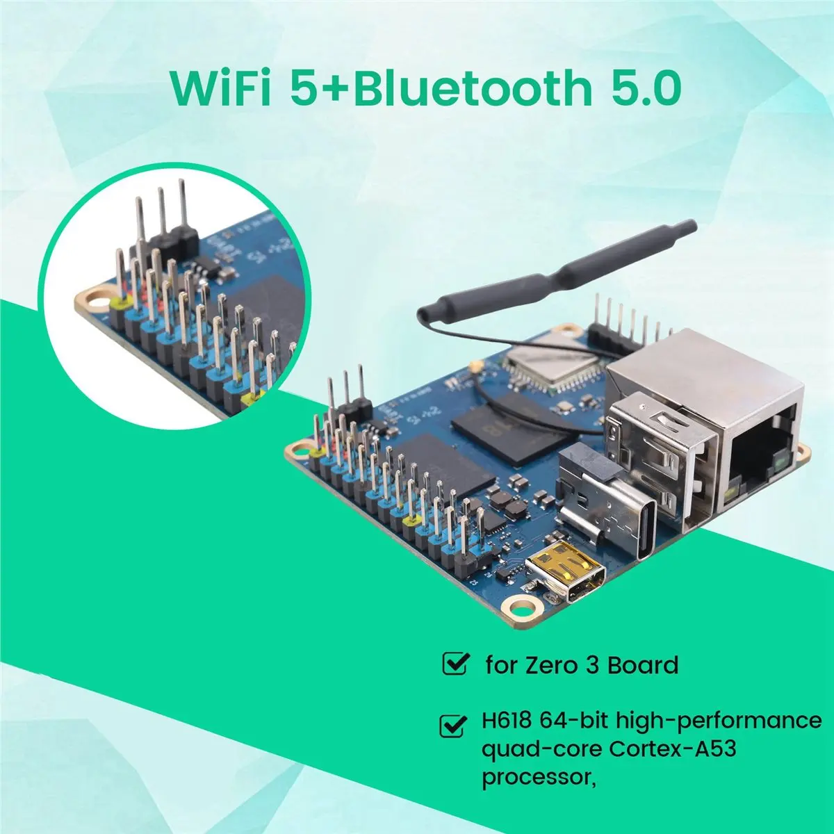 [ABDH] 3X for Orange Pi Zero 3 4GB RAM Single Board Computer Allwinner H618 Chip Wifi LPDDR4 Zero 3 4GB Development Board
