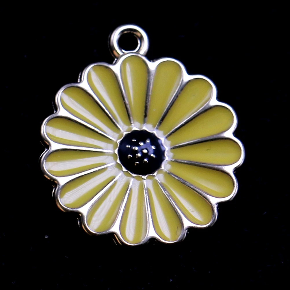 10Pcs Alloy Sunflower Pendants Simple Stylish DIY Charms for Necklace Earrings Bracelet Gift Making Fashion Accessory