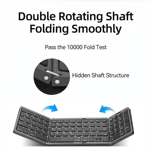 Imagen 2 del producto Teclado inalámbrico plegable Mini teclado Bluetooth para Windows Android IOS ordenador de viaje teclado numérico de botón multifunción