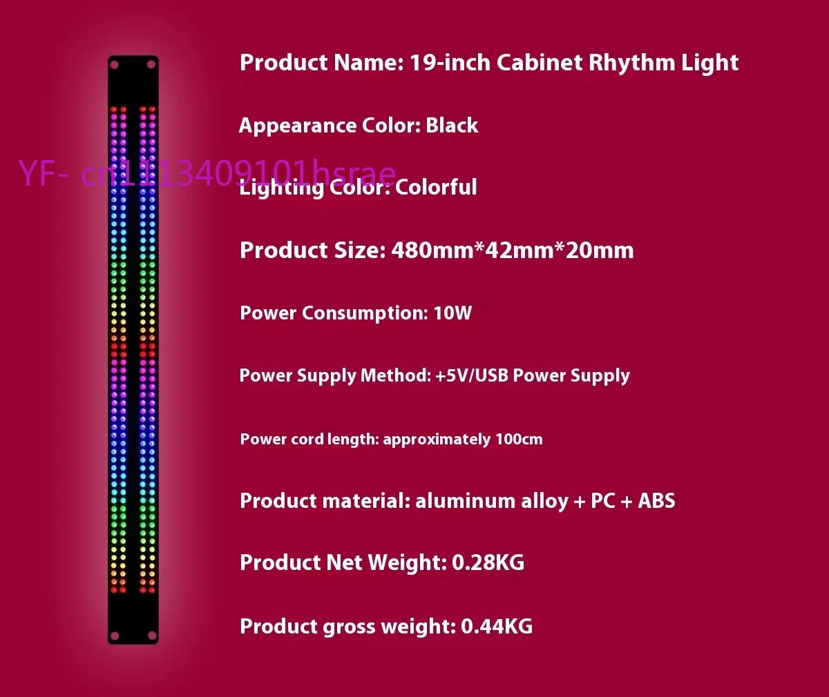 240 RGB Colorful 4-Row Cabinet style High Brightness LED Atmosphere Melody Rhythm Display Light