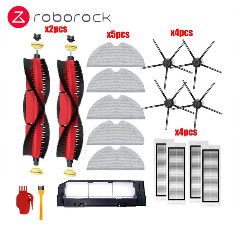 For Xiaomi Roborock S5 S502-00 S502-02 S5 Max S6 S6 MaxV S6 Pure E4 E5 Robot Vacuum Spare Parts Main Side Brush Hepa Filter Mop