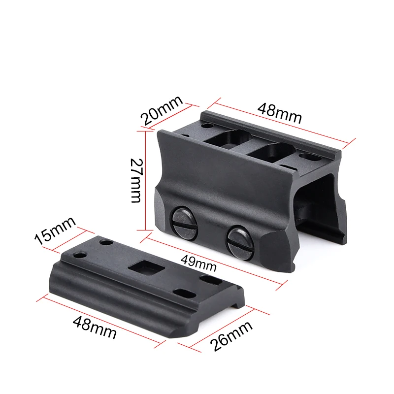 Metalowy mikro-mocowanie DD do kolimatora typu Red Dot, pasujące do T1T2 H1 H2 M5 z szyną Picatinny 20mm, akcesoria do pistoletów Airsoft M4 AR15.