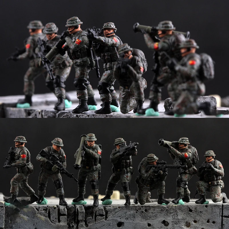 

Масштабные модели из смолы 1:72: Солдаты командообразующого отряда «Снежный барс», 7 фигурок, подходят для сцен с танками, коллекционные декоративные подарки для демонстрации.