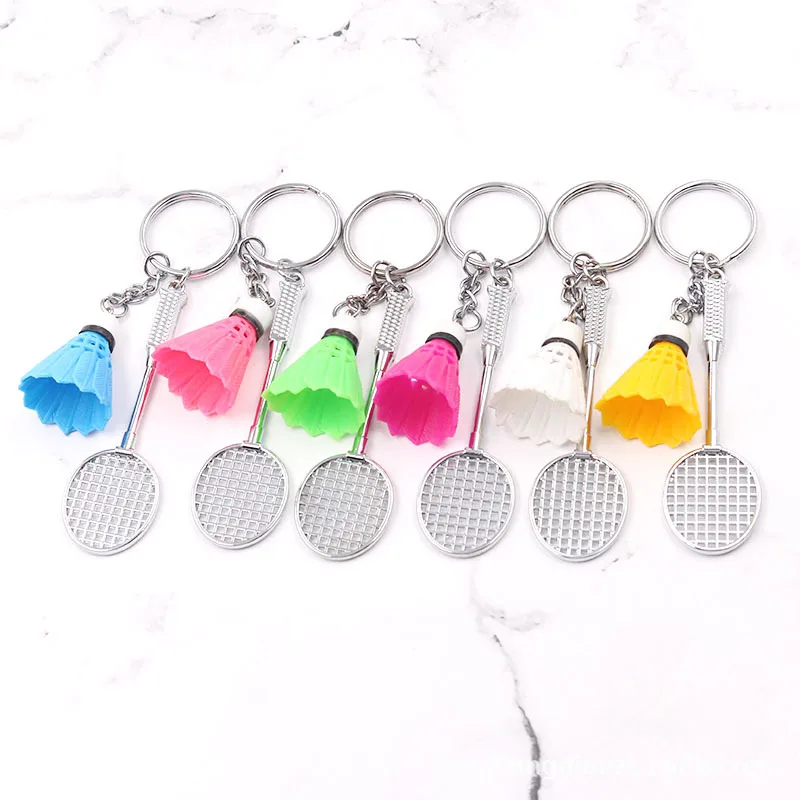 

100Pcs Badminton Keychain Pendant Gift Badminton Keyring Mini Crafts Cartoon Badminton Pendant