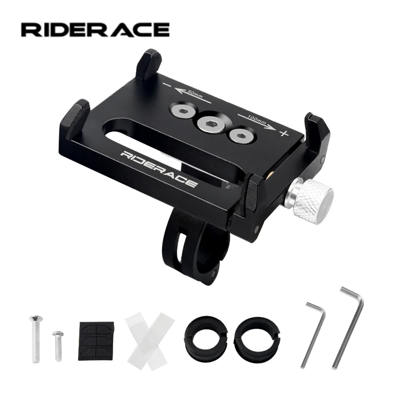 RIDERACE Fahrrad-Handyhalterung CNC Massives Aluminiumlegierung MTB Fahrrad Handyhalter Telefon Fahrradzubehör
