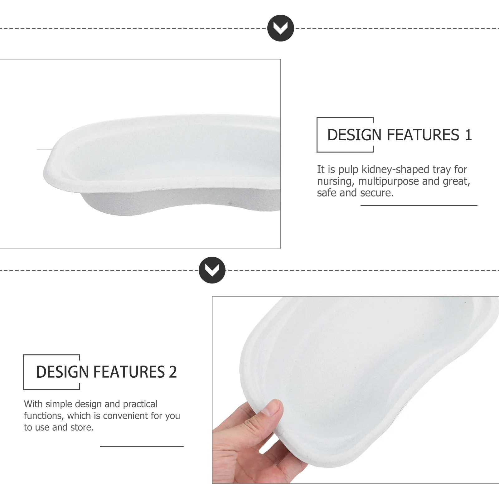 

20 Pcs Pulp Plate Kidney Shaped Tray Multi Functional Storage Degradable Holder Multi-Functional Storage Plate Basin