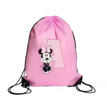 Mickey Mouse Drawstring Bag Cute Cartoon Woman String Pockets Swimming Clothes Shoes Storage Waterproof Packaging Pink Backpack