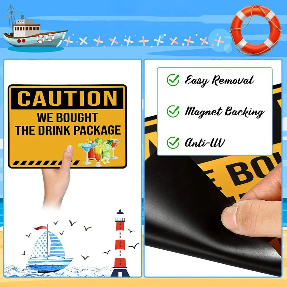 Magnetic Stickers for Cruise Caution Magnets Sign Funny Magnetic Cruise Door Decorations We Bought Drink Package for Carnival