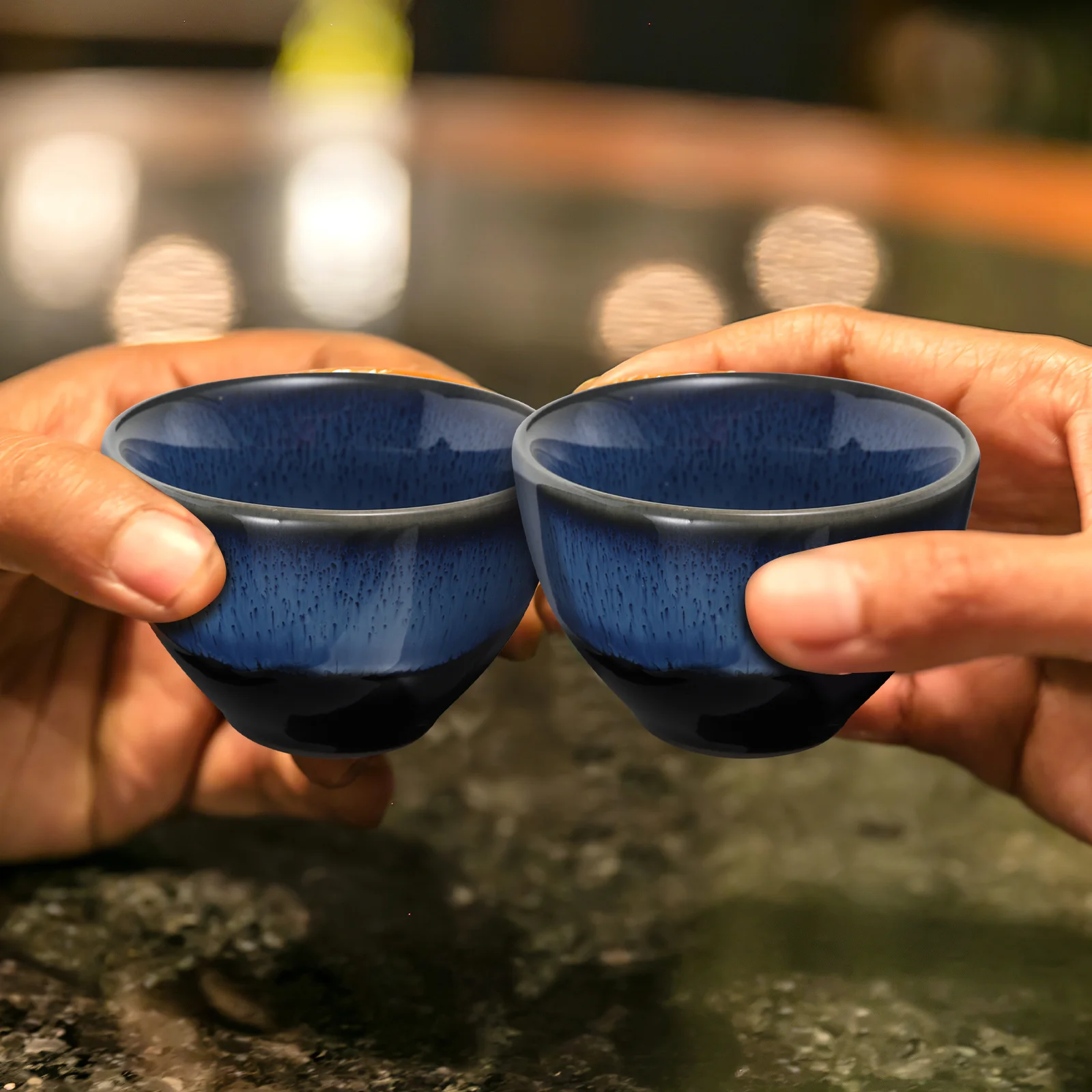 

2Pcs Japanese Style Ceramic Sake Cups Smooth Wine Glasses for Home Bar Restaurant Serving Ceramics Bowl Cup