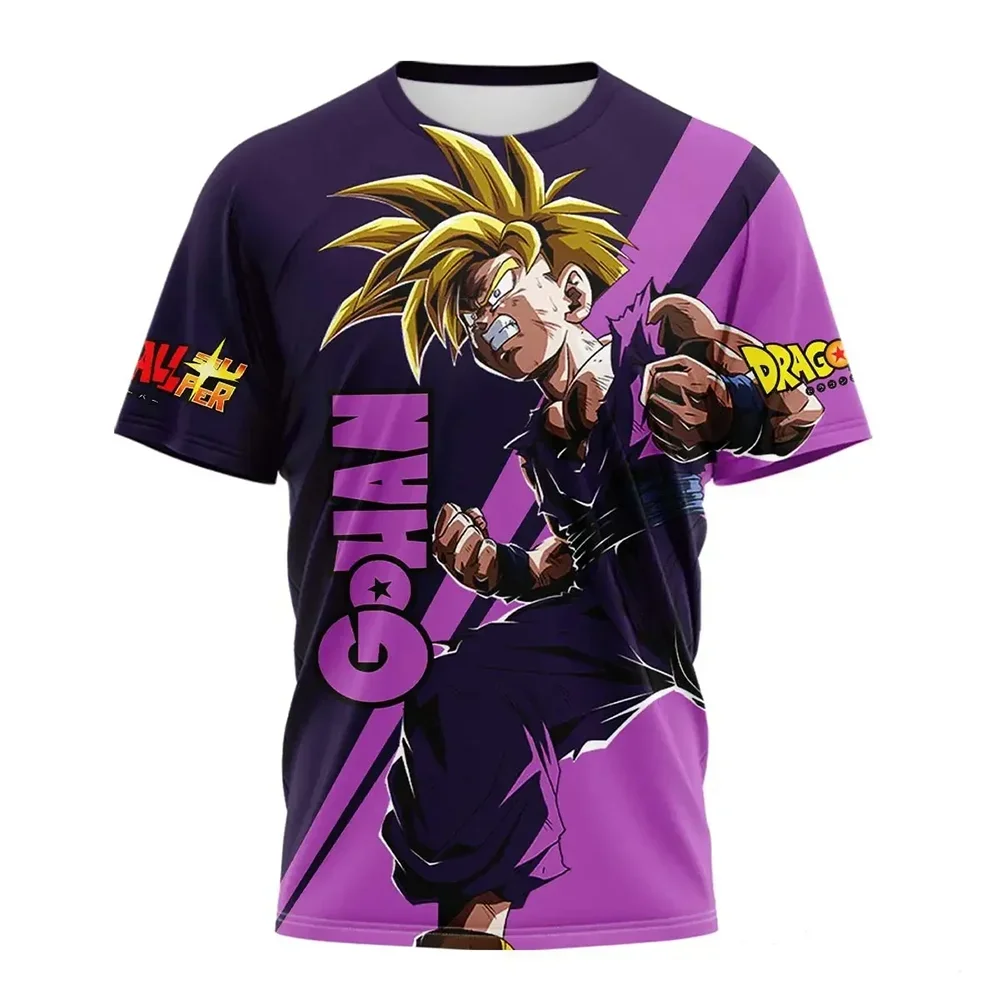 Kids Summer Anime T-shirt Dragon Ball Super Saiyan Goku Kakarot Vegeta Boys Short Sleeve Men Women Clothes Tops