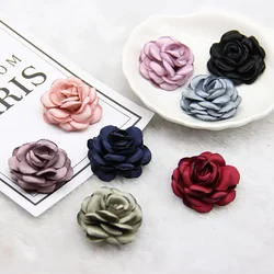 Handmade Artificial Rose Fabric Flowers Accessories For Hair Clips Decoration Brides Head Wear Supplies For Jewelry Fake Flower