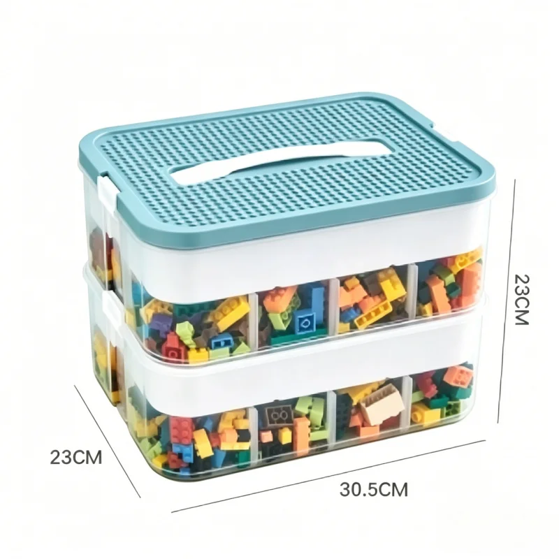 Plastic Toy Organizer Box, Kids Building Blocks, Lego & Puzzle Storage Container for Home Bedroom