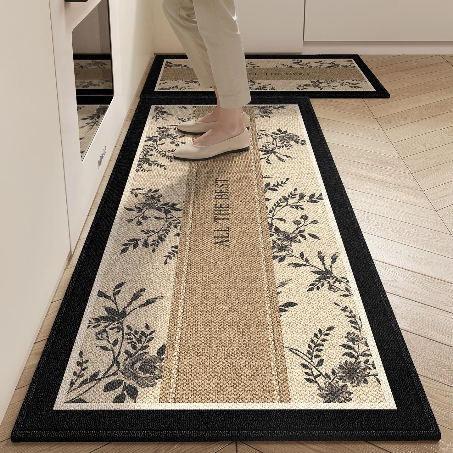 

Kitchen Floor Mat Long Rug Flowers Weaving Non-slip Carpet Home Decoration Anti-slip Foot Mats Wear-resistant 주방바닥매트