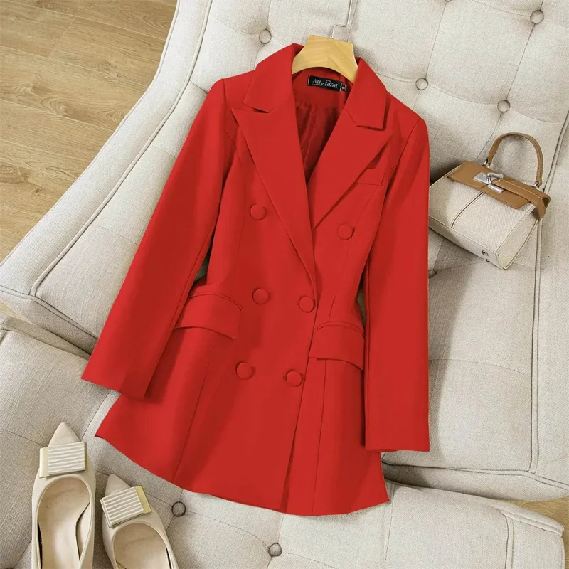

Women Spring Autumn Casual Office Lady Blazers Solid Notched Long-sleeve Suit Female New Fashionable Loose Button Casual Jacket