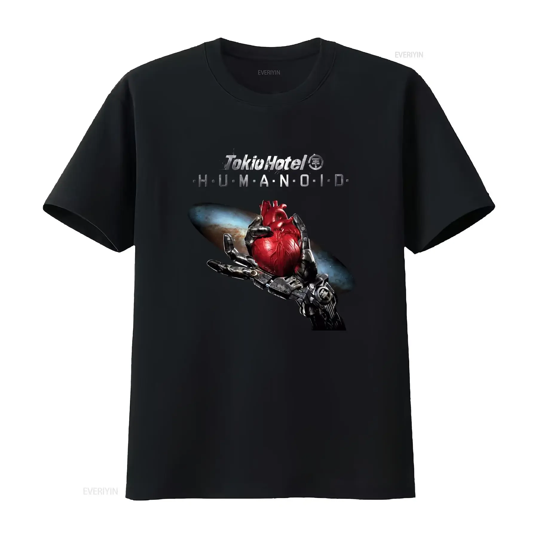 Tokio Hotel Humanoid Album T Shirt Tom Kaulitz Bill Band Emo Design with Robotic Heart Print vintage Washed Comfortable
