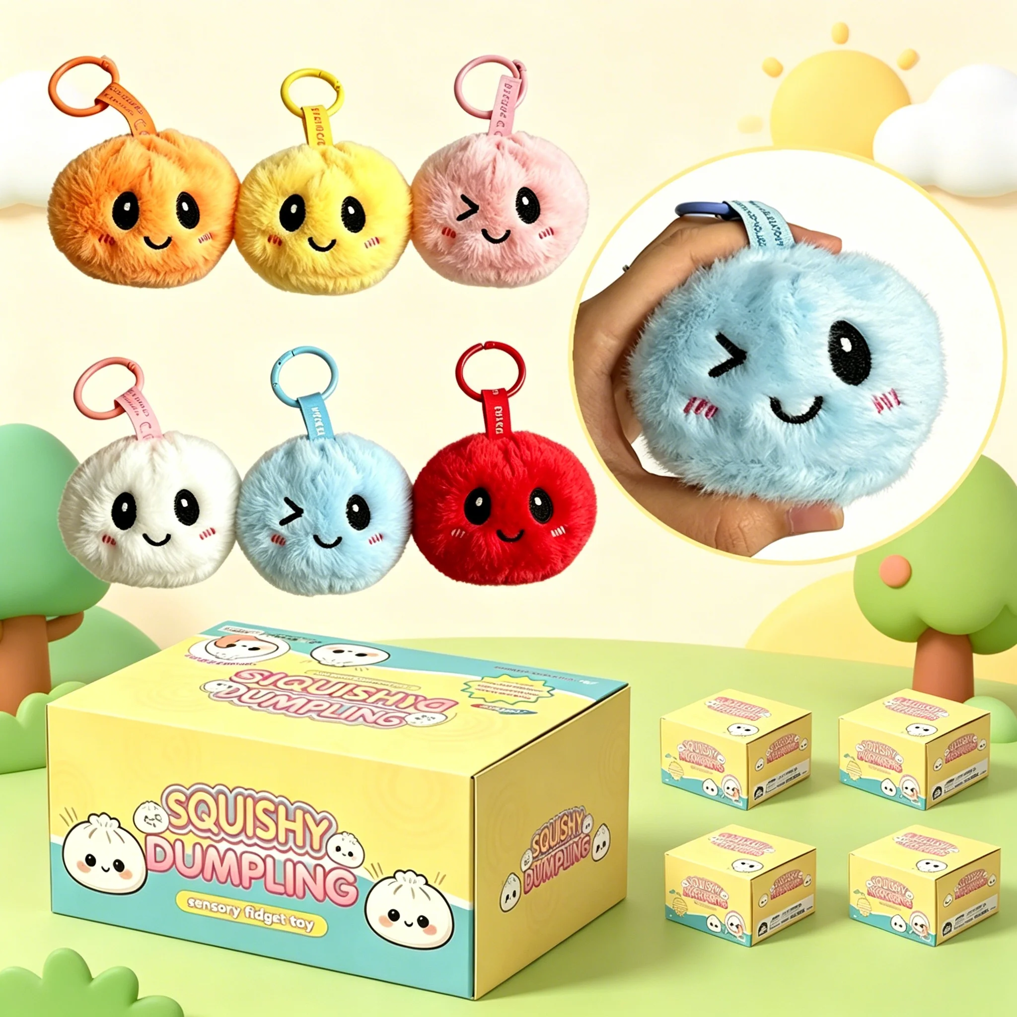 

Kawaii Cute Plush Bun Keychain Fluffy Bag Pendant Soft Bun Charm for Keys And Accessories