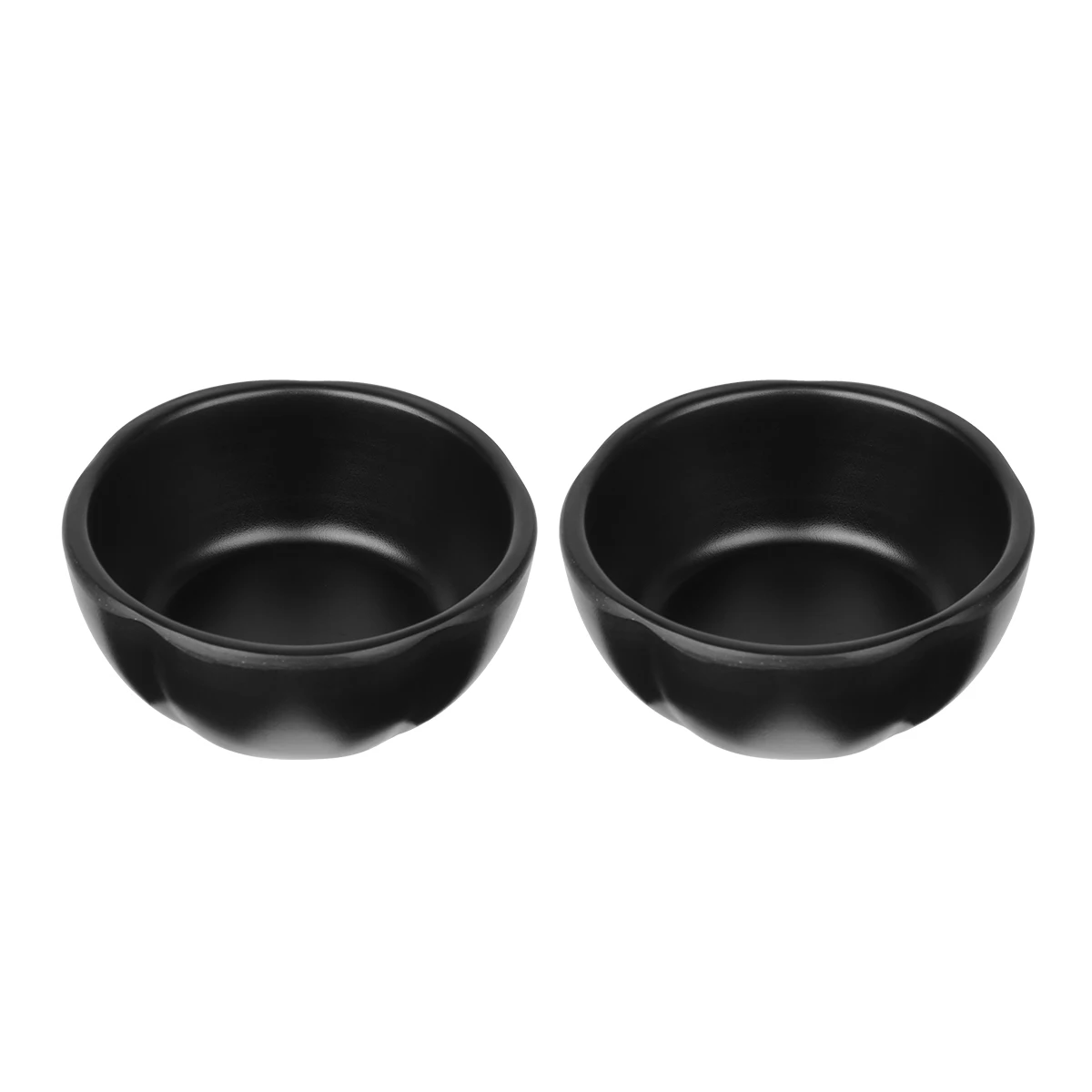 

2 PCS Seasoning Bowl Melamine Sauce Dish for Restaurant Cooking Appetizer Black
