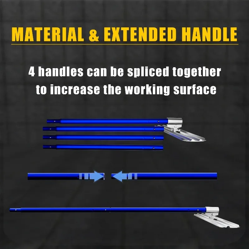 Bull Float Concrete Tools,48’’×8’’ Magnesium Aluminum Alloy Concrete Float with 4 Combinable Handles,Concrete Bull Float with Ca