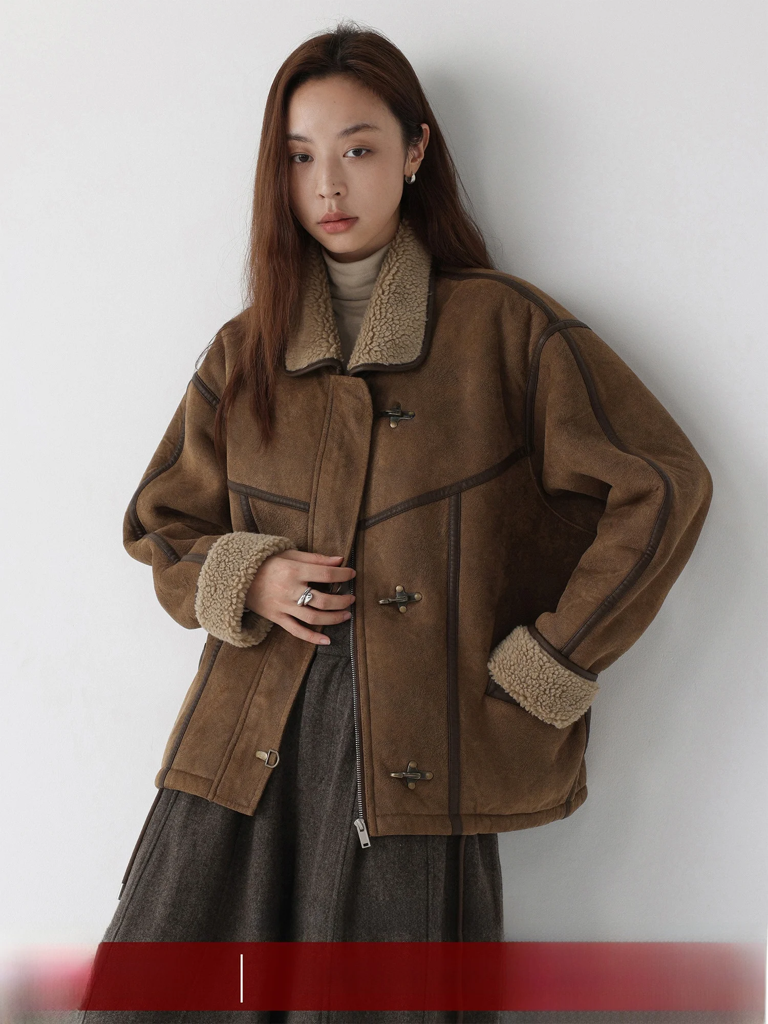 

LowCalorie осень-зима Jaet с воротником из искусственного меха карамельного цвета серии повседневная свободная посадка женская верхняя одежда пальто