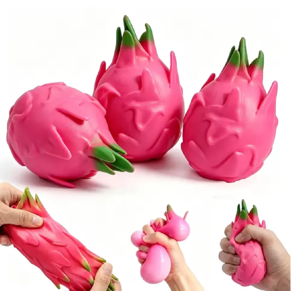 Funny Decompression Dragon Fruit Squeeze Ball Gift Squishy Squeeze Stress Reliever Fidget Sensory Toy