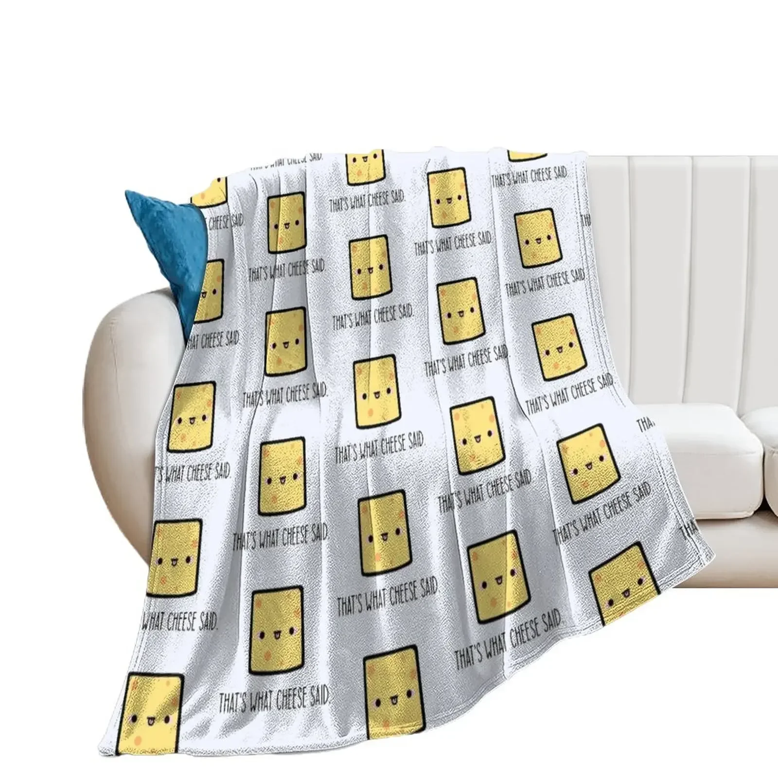 That's What Cheese Said Throw Blanket for sofa Bed Plaid on the sofa wednesday Blankets