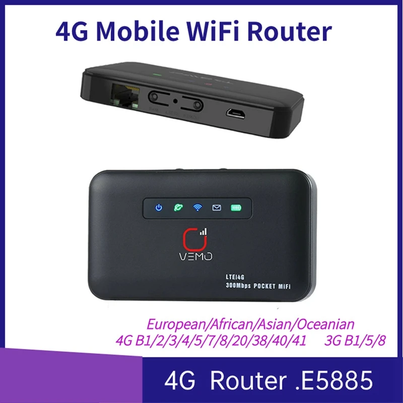 E5885 Pocket Wifi Router 4G Mini Router With Sim Card RJ45 Lan Port Modem 4G LTE Router With Sim Card For Home 2600Mah