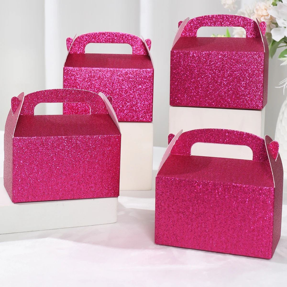 Pink Princess Candy Boxes for Girls Birthday Party Favor Gift Boxes Birthday Packaging Box Treat Bag Kids Party Decorations
