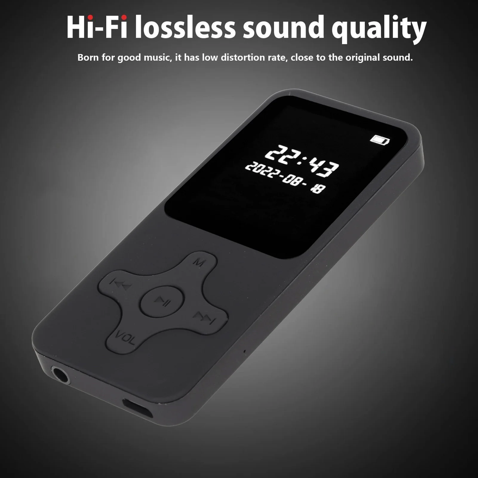 

MP3-плеер MP3-плеер Bluetooth 5.0 Ультратонкий цифровой ЖК-дисплей 1,77-дюймовый экран HD-динамик FM-радио Портативный Hi-Fi музыкальный плеер