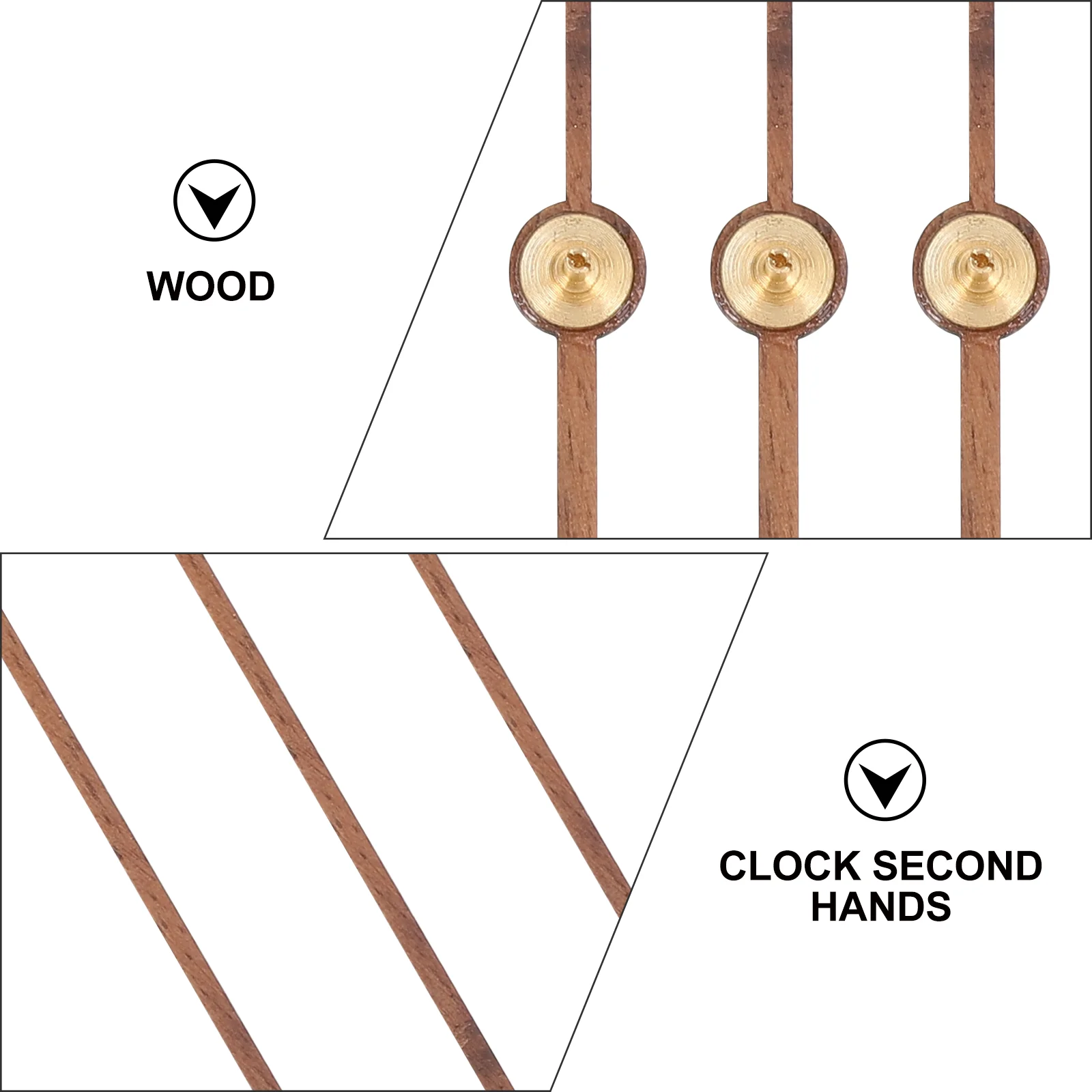 

10pcs Wood Clock Second Hands Replacement Accessories For Diy Wall Cross Stitch Clocks Durable Wooden Needles For Repair