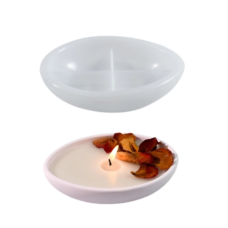 Flexible Silicone Mold for Candle Holder Half Sphere Boat Designed Up Mold for Easy Demolding and Versatile Use R3MC