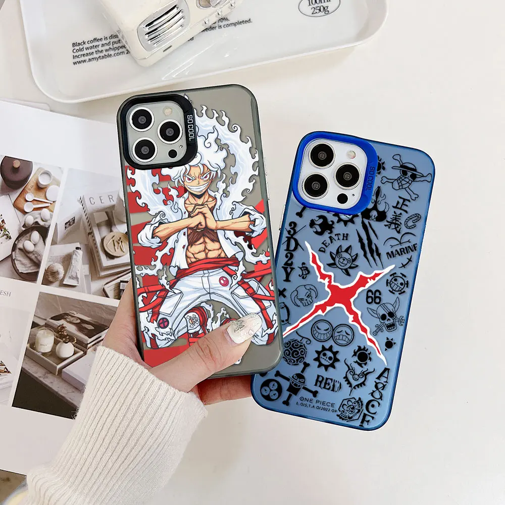 Anime ONE PIECES Luffys Phone Case for OPPO Reno 6 6Pro 7 7Pro 7Z 8T 10ProPlus 5G Candy Color TPU Hard PC Cover