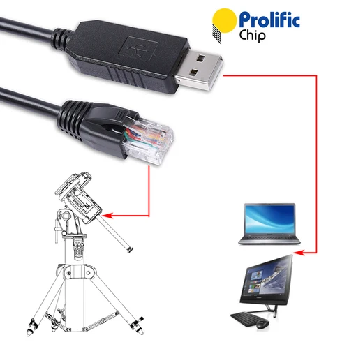 Imagen 1 del producto Skywatcher HEQ5 HEQ5 Pro EQ5 Pro EQ6R AZ-EQ6 GT Soporte a PC EQMOD EQDir Cable controlador manual