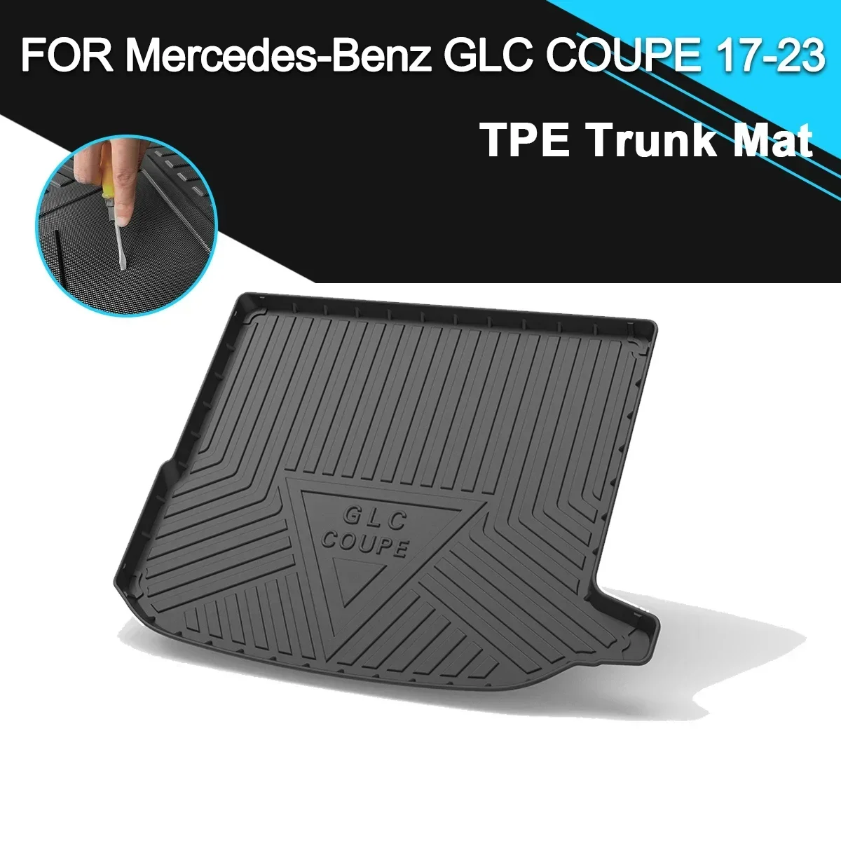 

Car Rear Trunk Cover Mat Rubber TPE Waterproof Non-Slip Cargo Liner Accessories For Mercedes-Benz GLC COUPE 2017-2023