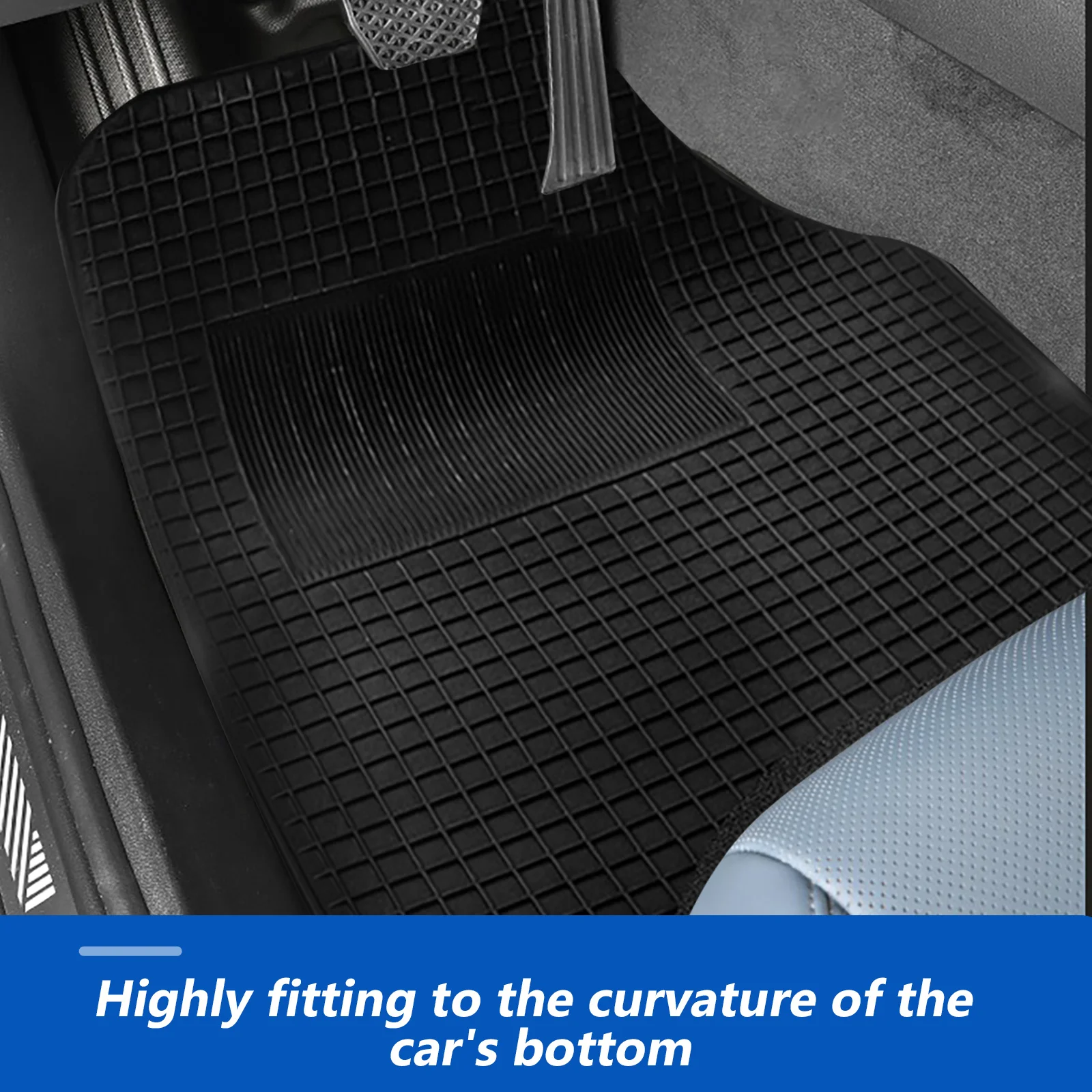 

2Sets Car Floor Mats Simple Color Durable Automotive Interior Protection Effective Car Seat Floor Coverings Vehicle Cleaning