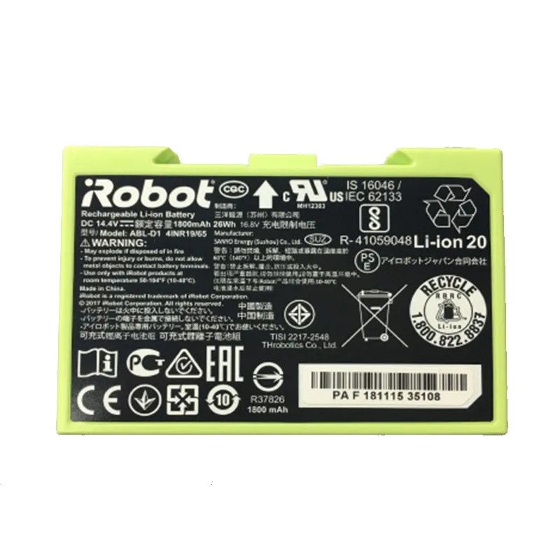 Original 14.4V 1800mAh i7 Battery Replacement for iRobot Roomba e & i Series i7+ e5 7150 7550 i3 3150 i3+ 3550 i4 4150 Parts