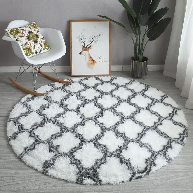 

NOAHAS Carpet Living Room Round Thick Carpet Fluffy Large Area Mat Floor Soft Rug Bedroom Long Plush Rug Children Room Decor