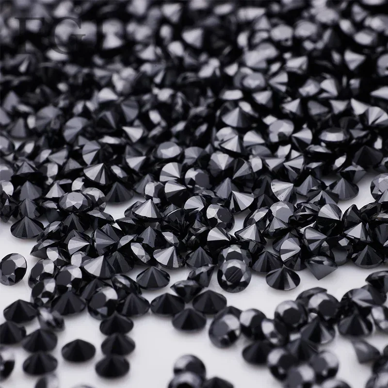 

Top High Quality Loose Moissanites 0.7~20mm Black Color Round Shape Excellent Cut Lab Grown D Color Moissanite Diamonds Stone be