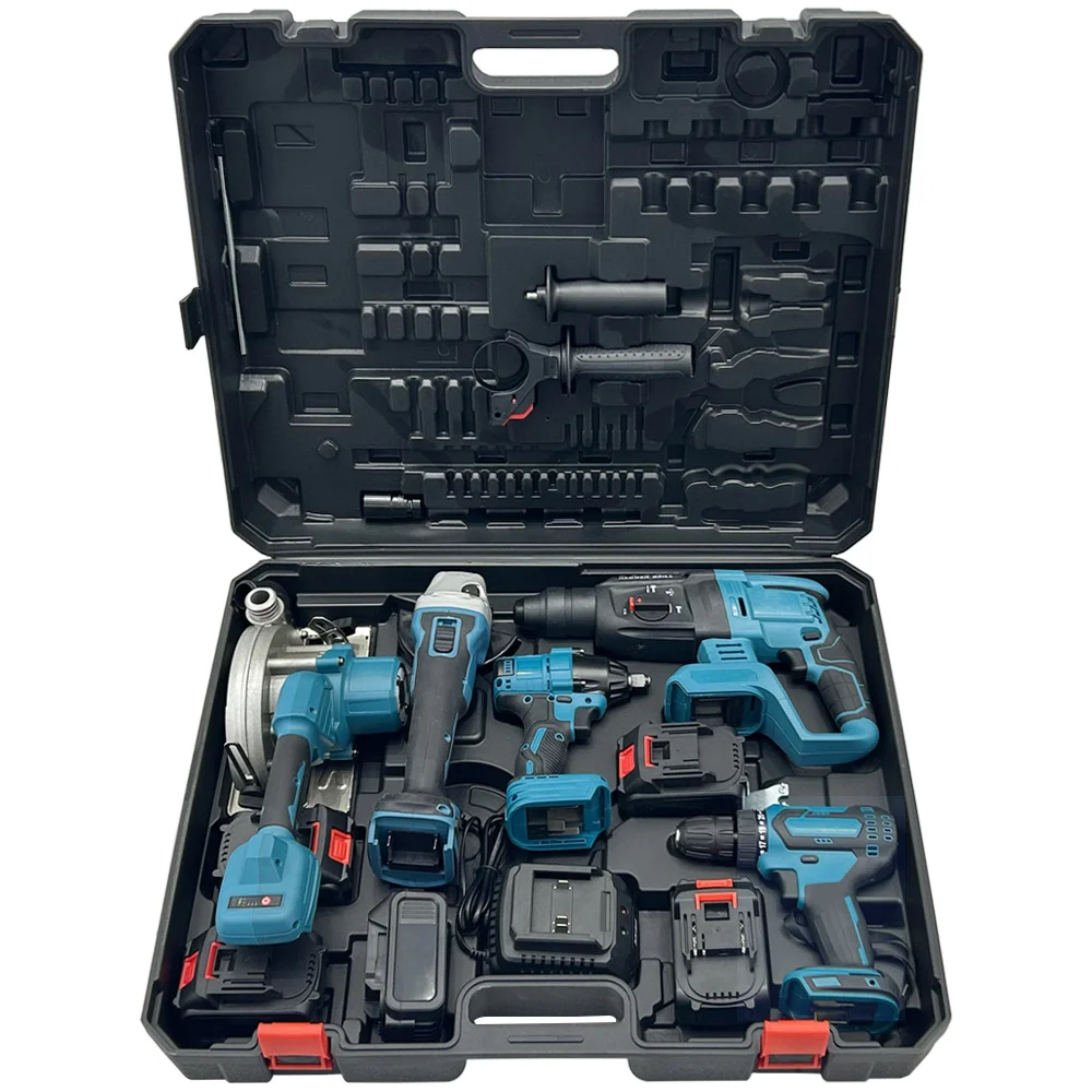 5-Piece Cordless Power Tool Combo Set With Mechanical Tool Box