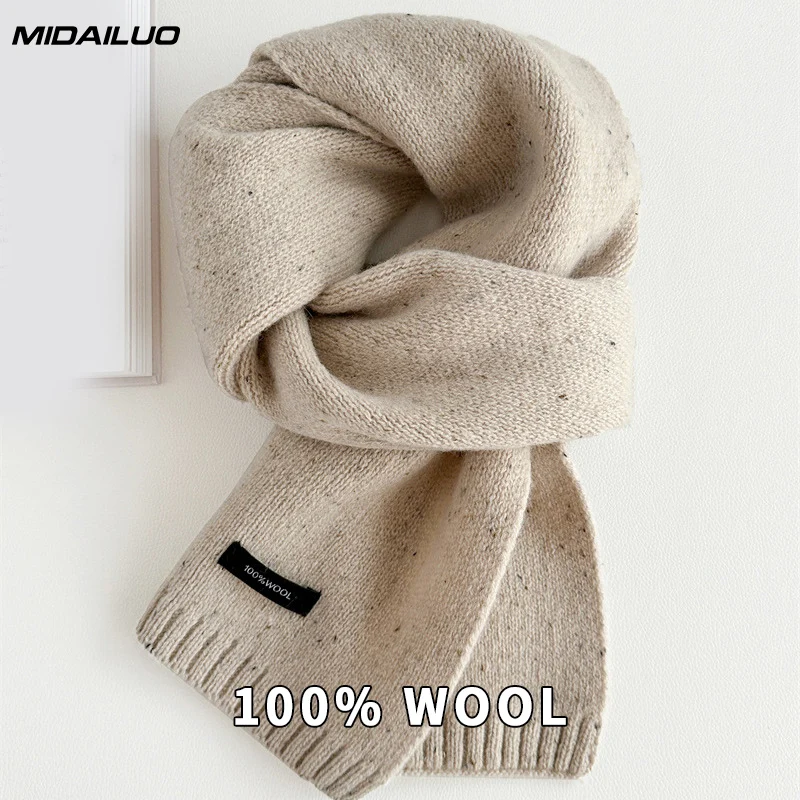 

Женский зимний шарф из 100% шерсти, ветрозащитный теплый корейский модный элегантный аксессуар на шею для холодной погоды