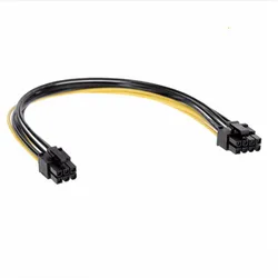 PCIe 6Pin to 6+2 Pin Power Supply Cable 8 pin to 6 Pin PCI Express Graphics Card Power Cable Male to Male Port 0.5M