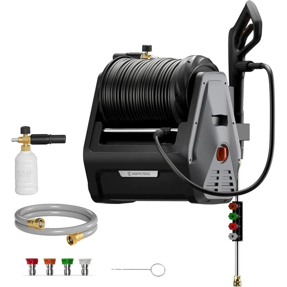 

Pressure Washer G30B, Max 2900 PSI, 2.2 GPM, Electric Wall Mounted Pressure Washer with 100ft Black Pressure Hoses, F